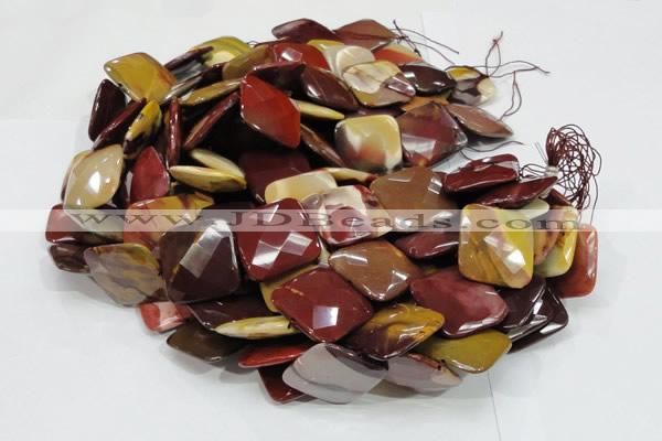 CMK43 15.5 inches 30*30mm faceted square mookaite beads wholesale