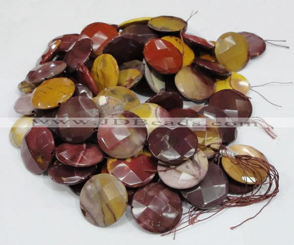 CMK55 15.5 inches 40mm faceted coin mookaite beads wholesale