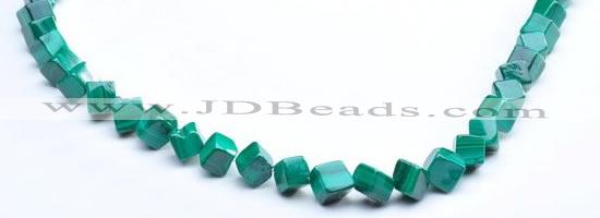 CMN12 A grade 6*6mm cubic natural malachite beads Wholesale