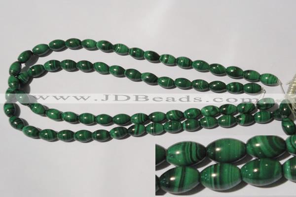 CMN212 15.5 inches 8*12mm rice natural malachite beads wholesale