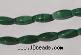 CMN224 15.5 inches 5*12mm faceted rice natural malachite beads