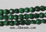 CMN250 15.5 inches 6mm flat round natural malachite beads wholesale