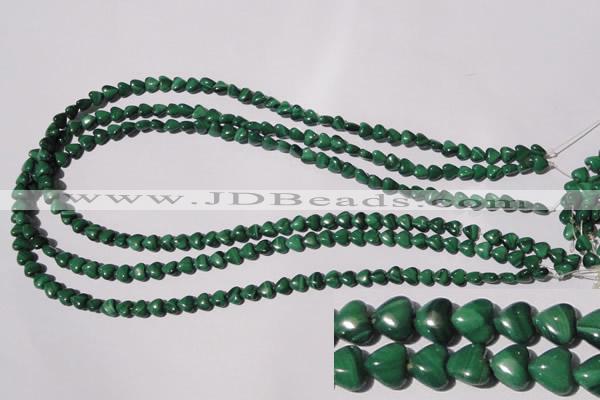 CMN255 15.5 inches 6*6mm heart natural malachite beads wholesale