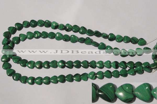 CMN257 15.5 inches 10*10mm heart natural malachite beads wholesale