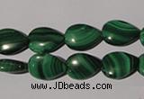 CMN282 15.5 inches 10*14mm flat teardrop natural malachite beads