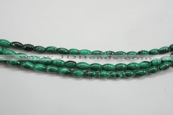 CMN418 15.5 inches 4*6mm rice natural malachite beads wholesale