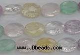 CMQ252 15.5 inches 10*14mm faceted oval multicolor quartz beads