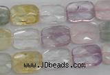 CMQ258 15.5 inches 10*14mm faceted rectangle multicolor quartz beads