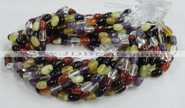 CMQ28 15.5 inches 8*12mm rice multicolor quartz beads wholesale