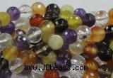 CMQ31 15.5 inches 6mm faceted round multicolor quartz beads