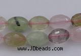 CMQ318 15.5 inches 10*14mm faceted rice mixed quartz beads