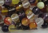 CMQ32 15.5 inches 8mm faceted round multicolor quartz beads