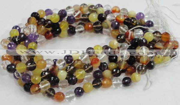 CMQ33 15.5 inches 10mm faceted round multicolor quartz beads