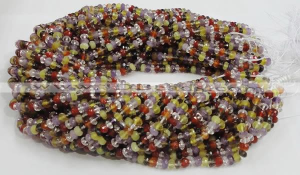 CMQ35 15.5 inches 4*6mm faceted rondelle multicolor quartz beads