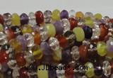 CMQ36 15.5 inches 5*8mm faceted rondelle multicolor quartz beads