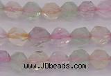 CMQ366 15.5 inches 6mm faceted nuggets mixed quartz beads