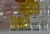 CMQ39 15.5 inches 6*10mm triangle mixed quartz beads wholesale