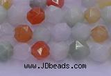 CMQ411 15.5 inches 6mm faceted nuggets mixed jade beads