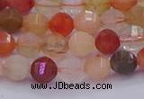 CMQ426 15.5 inches 6mm faceted round natural mixed quartz beads