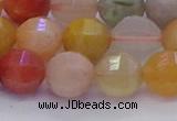 CMQ428 15.5 inches 10mm faceted round natural mixed quartz beads