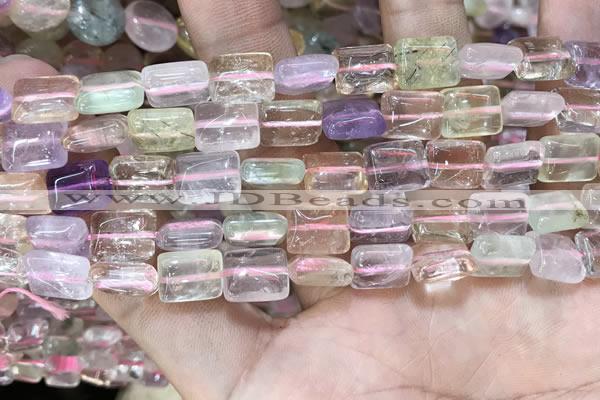 CMQ505 15.5 inches 8*10mm rectangle colorfull quartz beads wholesale