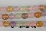 CMQ52 15.5 inches 8mm faceted round multicolor quartz beads