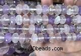 CMQ520 15.5 inches 8*12mm faceted rondelle colorfull quartz beads