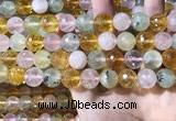 CMQ533 15.5 inches 12mm faceted round colorfull quartz beads