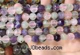 CMQ538 15.5 inches 10mm faceted round colorfull quartz beads