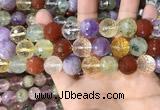 CMQ555 15.5 inches 14mm faceted round colorfull quartz beads