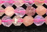 CMQ565 15.5 inches 6mm faceted nuggets mixed quartz beads