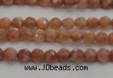 CMS1010 15.5 inches 4mm faceted round AA grade moonstone beads