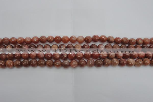 CMS1011 15.5 inches 6mm faceted round AA grade moonstone beads