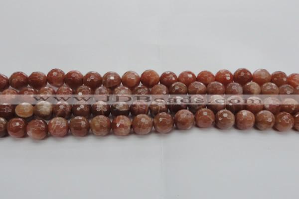 CMS1014 15.5 inches 10mm faceted round AA grade moonstone beads