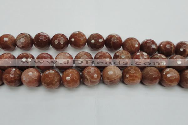 CMS1019 15.5 inches 20mm faceted round AA grade moonstone beads