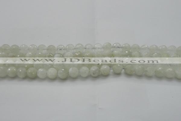 CMS1042 15.5 inches 8mm faceted round A grade white moonstone beads