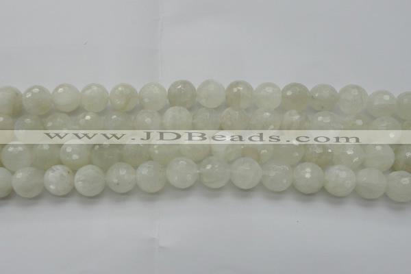 CMS1044 15.5 inches 12mm faceted round A grade white moonstone beads