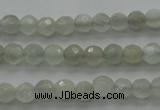 CMS1054 15.5 inches 4mm faceted round grey moonstone beads wholesale