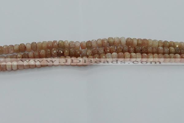 CMS1091 15.5 inches 5*8mm faceted rondelle moonstone beads