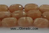 CMS1098 15.5 inches 8*12mm faceted rice moonstone gemstone beads