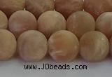 CMS1124 15.5 inches 12mm round matte moonstone gemstone beads