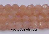 CMS1131 15.5 inches 6mm faceted nuggets peach moonstone beads