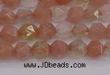 CMS1136 15.5 inches 6mm faceted nuggets rainbow moonstone beads