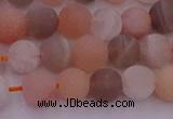 CMS1160 15.5 inches 6mm round matte rainbow moonstone beads