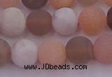 CMS1161 15.5 inches 8mm round matte rainbow moonstone beads