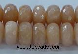 CMS1173 15.5 inches 7*12mm faceted rondelle moonstone beads