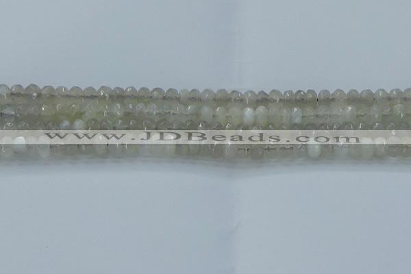 CMS1178 15.5 inches 4*6mm faceted rondelle grey moonstone beads