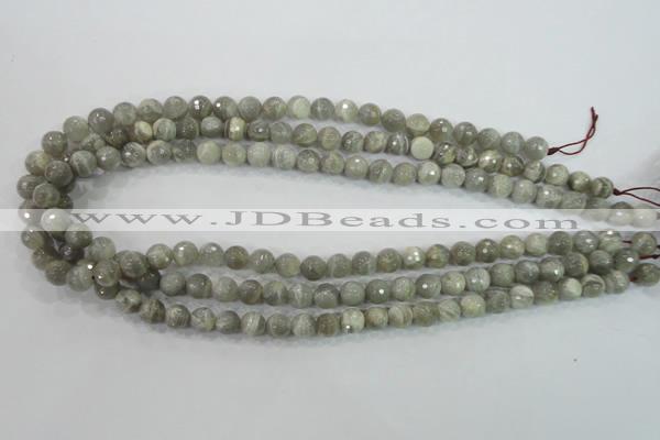 CMS123 15.5 inches 8mm faceted round moonstone gemstone beads