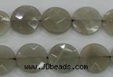 CMS130 15.5 inches 14mm faceted coin moonstone gemstone beads