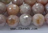 CMS1303 15.5 inches 10mm faceted round AB-color moonstone beads